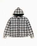 ZIP HOODED PLAID SHIRT